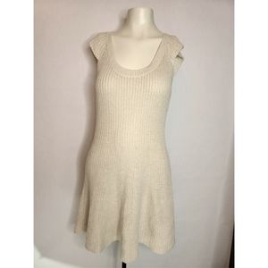 Free People Cap Sleeve Cream Sweater Dress Small